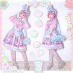 Sweetheart Doll Machine - Sweet Lolita Printed Salopette - image 29