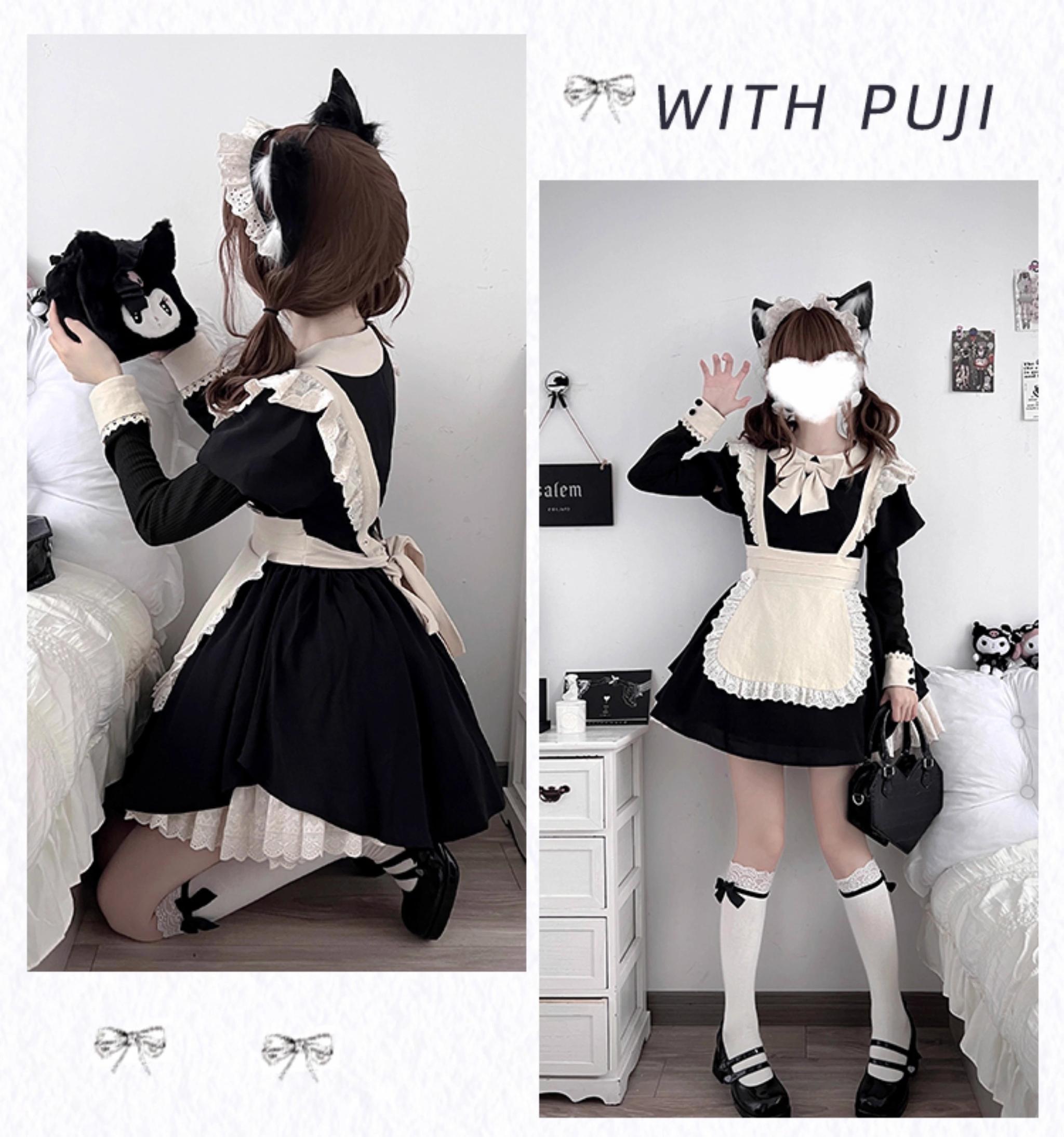 Kiss Kiss - Vintage Maid Lolita OP Dress and Apron - image 13