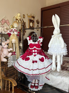 Red Rabbit Cake Lolita JSK Dress, KC and Train Full Set - image 6