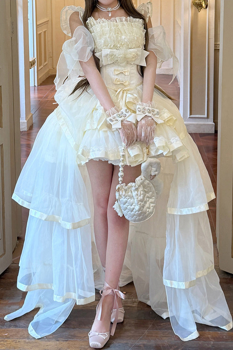 Beige Mousse Love Song Ballet Lolita Short Dress Set - image 8