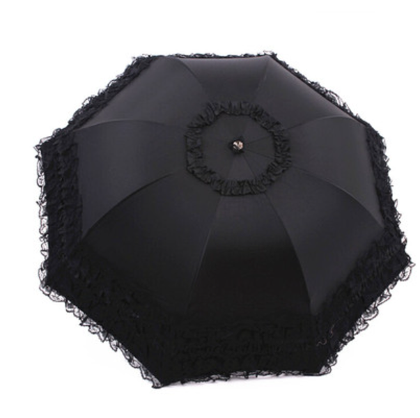 Princess Lolita Sunshade Parasol, Lace Ruffles - image 2