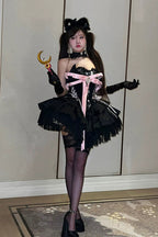 Kitten Sweetheart - Multi-Layered Ruffled Bow Lace-Up Princess Ballet Gothic Lolita JSK Dress - image 11