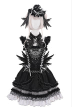 Metallic Angel Black Gothic Lolita Top and Ruffled Skirt Set - image 11