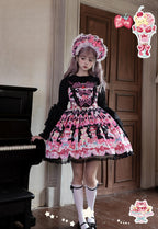 Strawberry Parfait - Strawberry Print Sweet Lolita JSK Dress, Side Pocket and Accessories - image 1