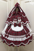 Gingham Petal Bunny - Short Sleeves Printed Ruffled Bow Sweet Lolita OP Dress - image 21