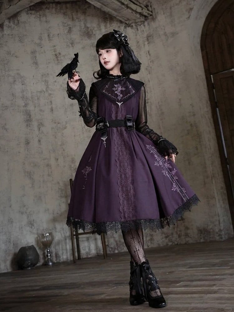 Black Ruffle Cuff Lace Long-Sleeve Shirt - iris de nuit - image 2