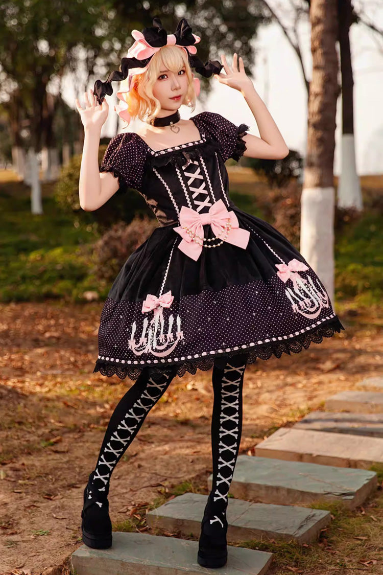 Chandelier - Sweet Lolita Short-Sleeve OP Dress in 4 Colors - image 1