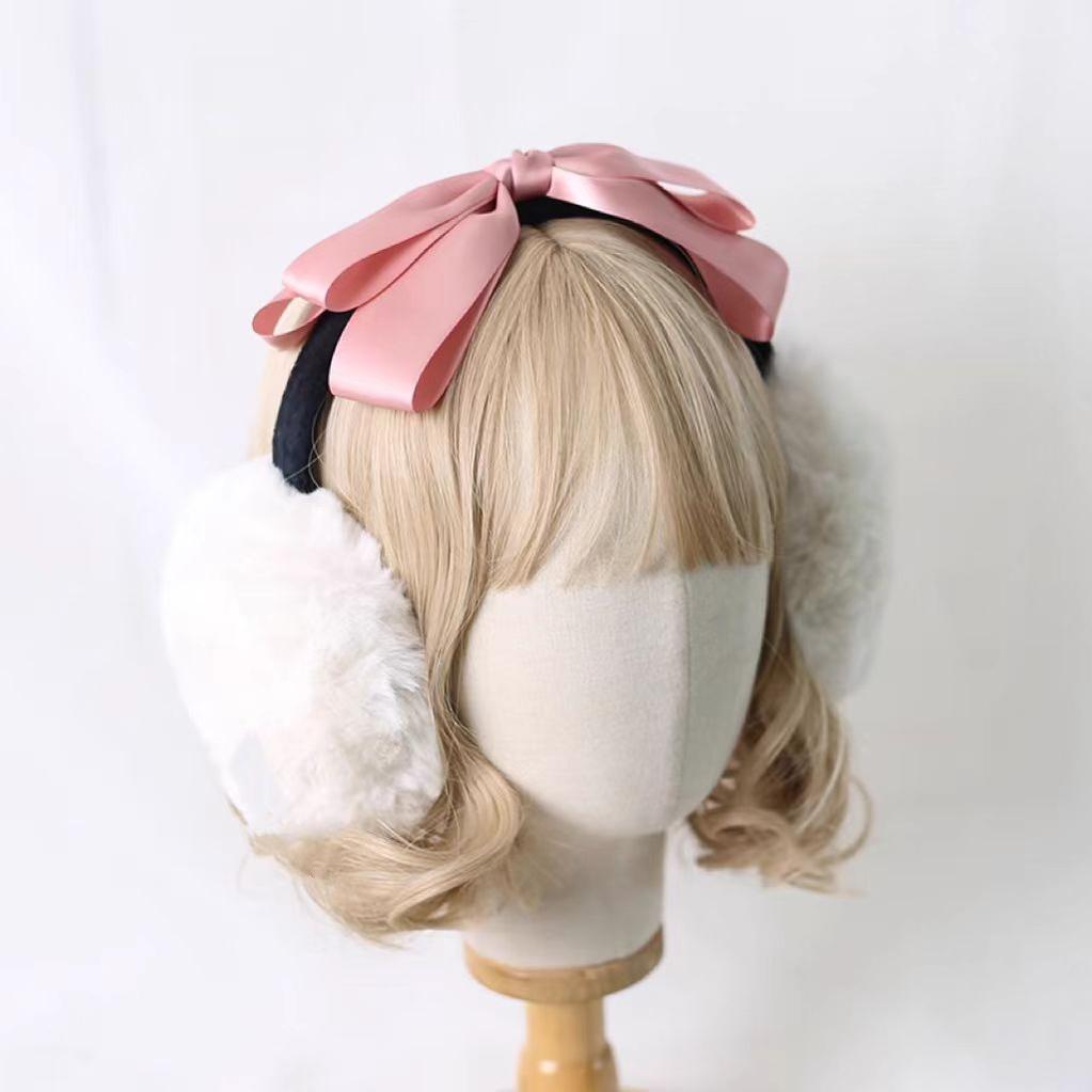 Winter Lolita Bow Plush Earmuffs - image 12