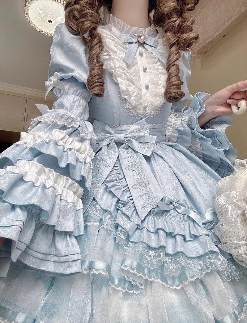 Solo Puppet Sweet Lolita OP Dress with Princess Long Sleeves - image 14
