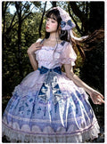 Romantic Floral Puff-Sleeve Dress with Lace Pearl and Overlay - image 1