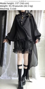 Black Moonlight - Ouji Lolita Chiffon Shirt Outfit Collection - image 5