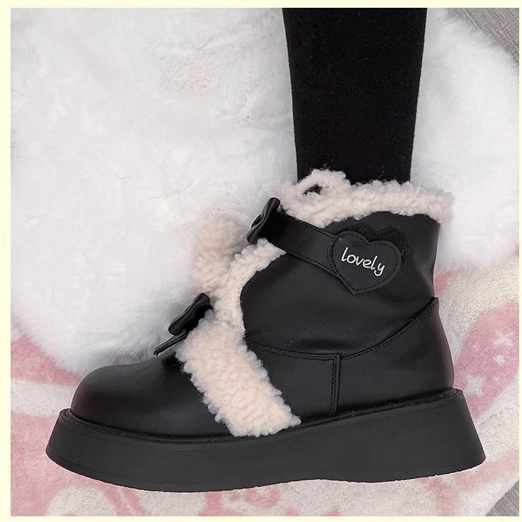 Furry Bear - Winter Cute Lolita Short Snow Boots - image 28