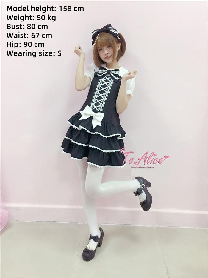 Old School Lolita Salopette Suit Tiered Dress - image 5