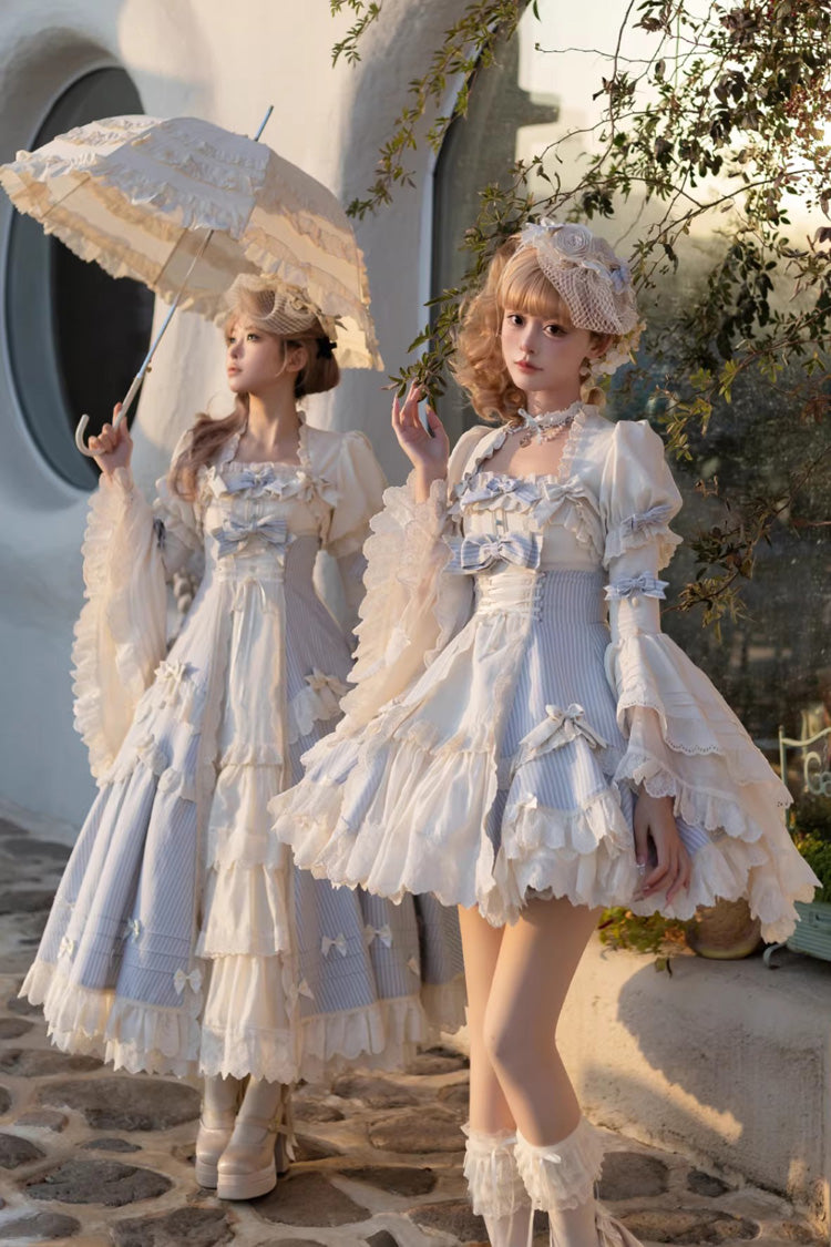 Letter Paper - Long Sweet Lolita JSK Dress in Blue - image 6