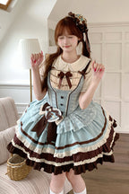 Mint Chocolate Sweet Lolita JSK Dress in Green and Brown - image 12