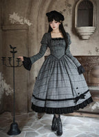 Yesterday's Epistle - Winter Classic Lolita Plaid Dress Set, Fishbone Waist - image 3