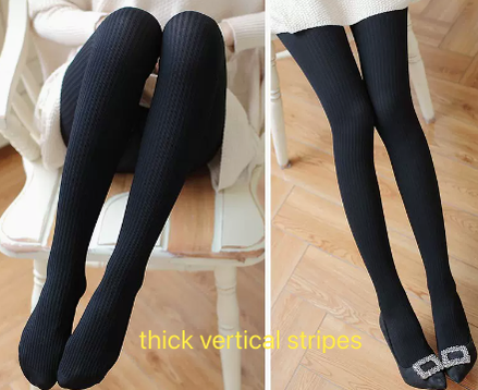 Jacquard Heart Stripes Black White Panty-hose - image 10