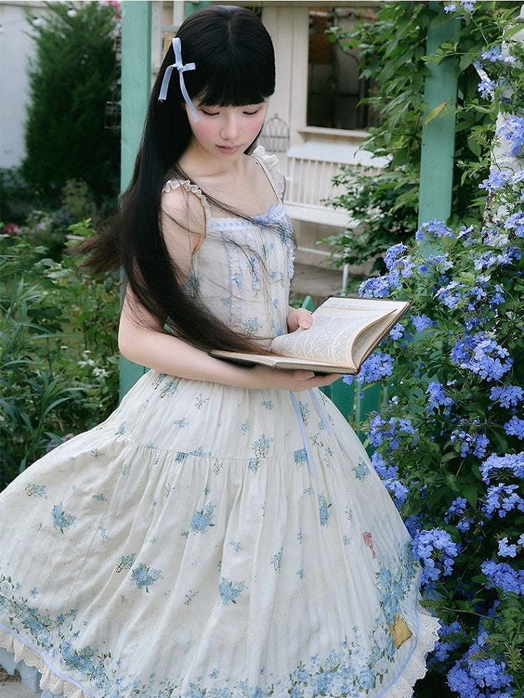 Blue Forget-Me-Not Floral Sweet Lolita JSK - image 4