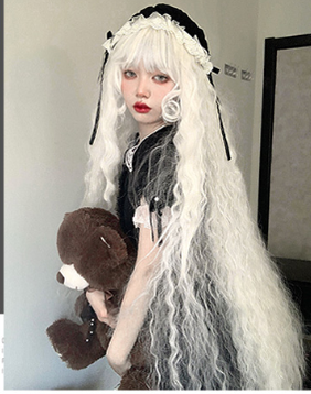 White Moonlight - Long Curly Lolita Wig - image 3