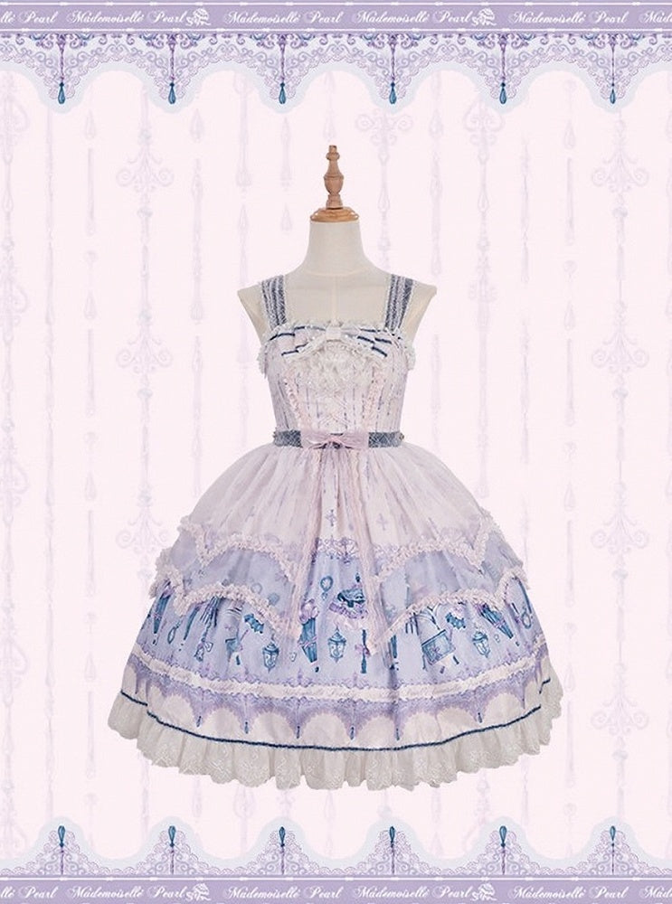 Kawaii Floral Bowknot JSK Dress with Overlay - image 2