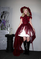 Dragon Bone Red Gothic Lolita Corset Belt - Cathedral Embroidery - image 4