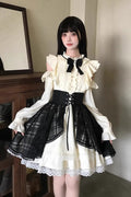 Dark Chocolate Champagne - Sweet Lolita Dress & Overskirt Set - image 1