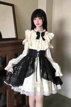 Dark Chocolate Champagne - Sweet Lolita Dress & Overskirt Set - image 1