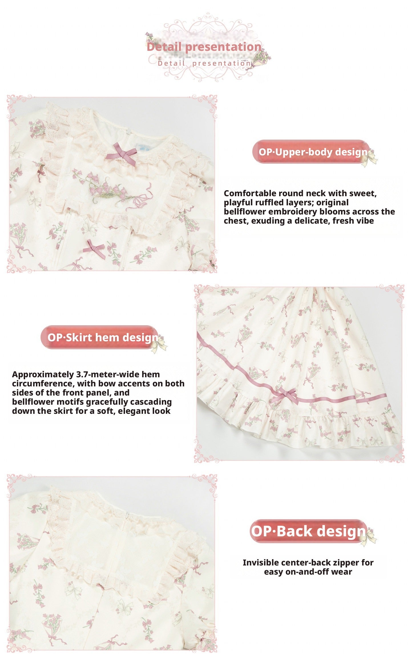 Fragrant Old Dream - Pink Bellflower Lolita OP and JSK Dress - image 18