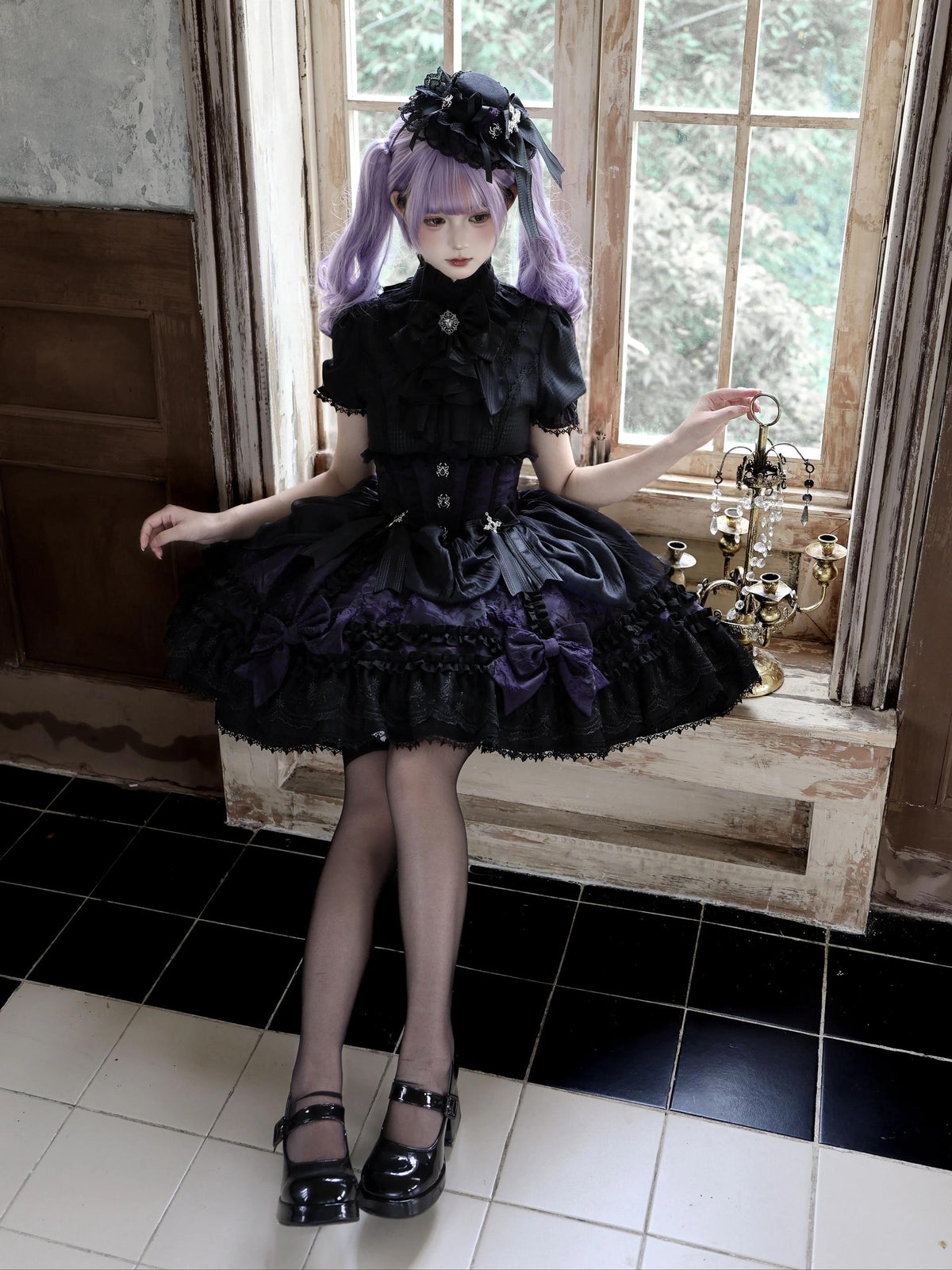 Spider Cross Knot Gothic Lolita Skirt and Blouse Set - image 21