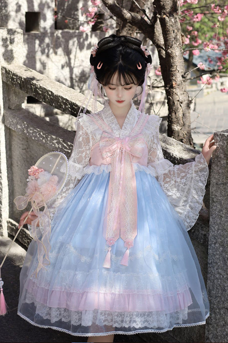 Peach Blossoms in Spring Fields - Qi Lolita JSK Dress in 3 Colors - image 2