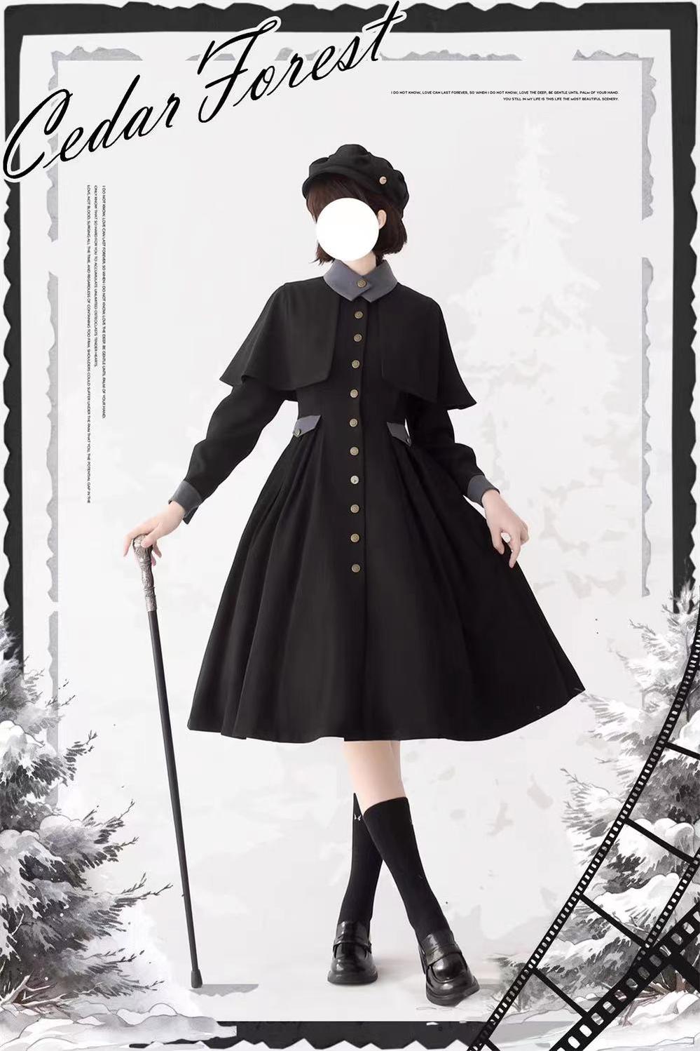 Classic Full Cardigan - Elegant Winter Lolita Coat Dress - image 12