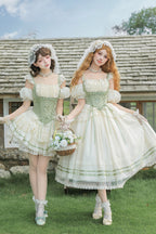 Green Fishbone Sweet Lolita JSK Dress Two Versions - image 3
