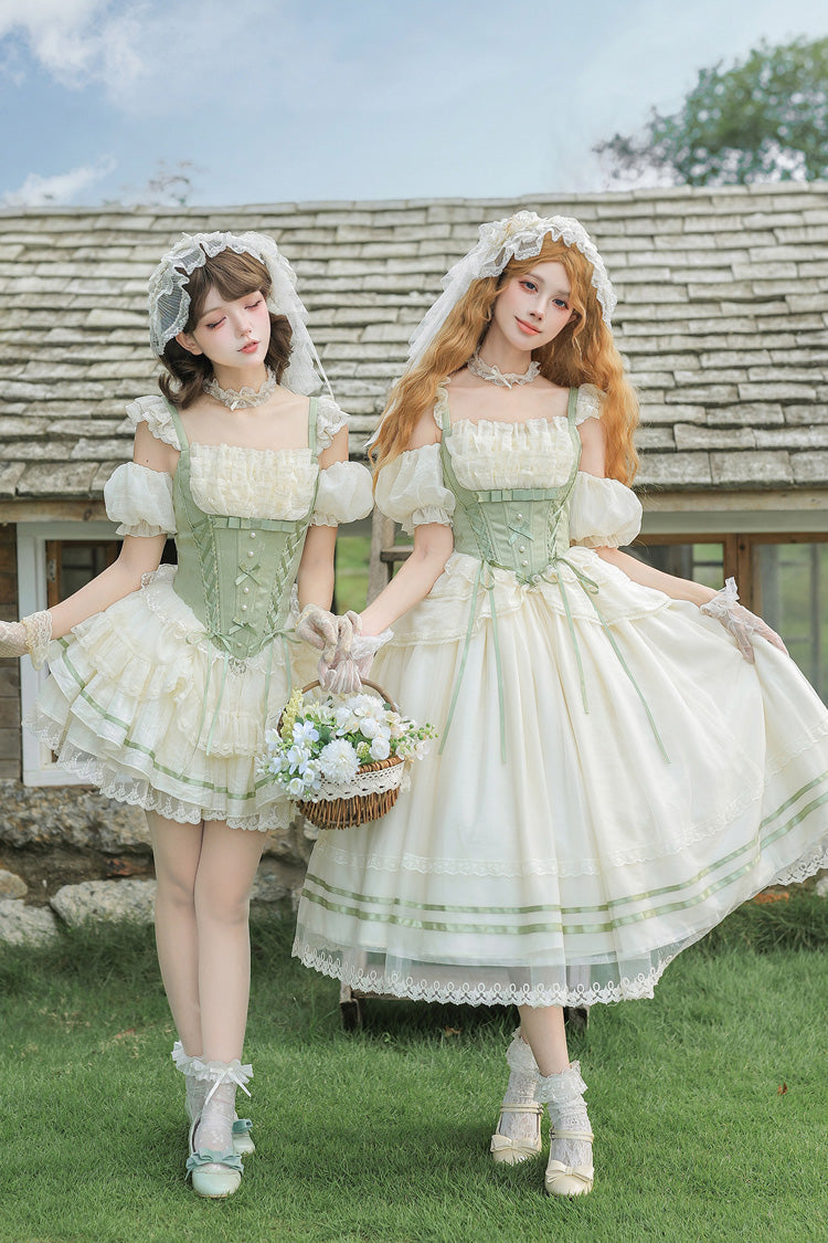 Green Fishbone Sweet Lolita JSK Dress Two Versions - image 3