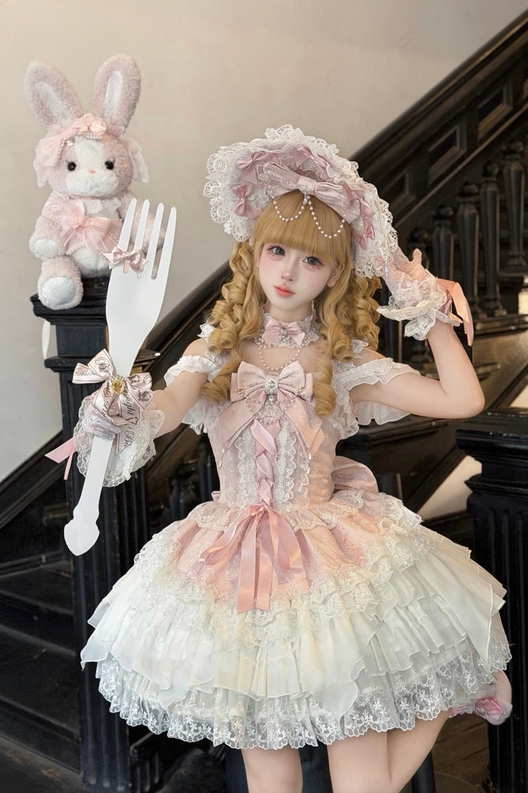 Pink Pearl Ballet Sweet Lolita JSK Dress - image 5