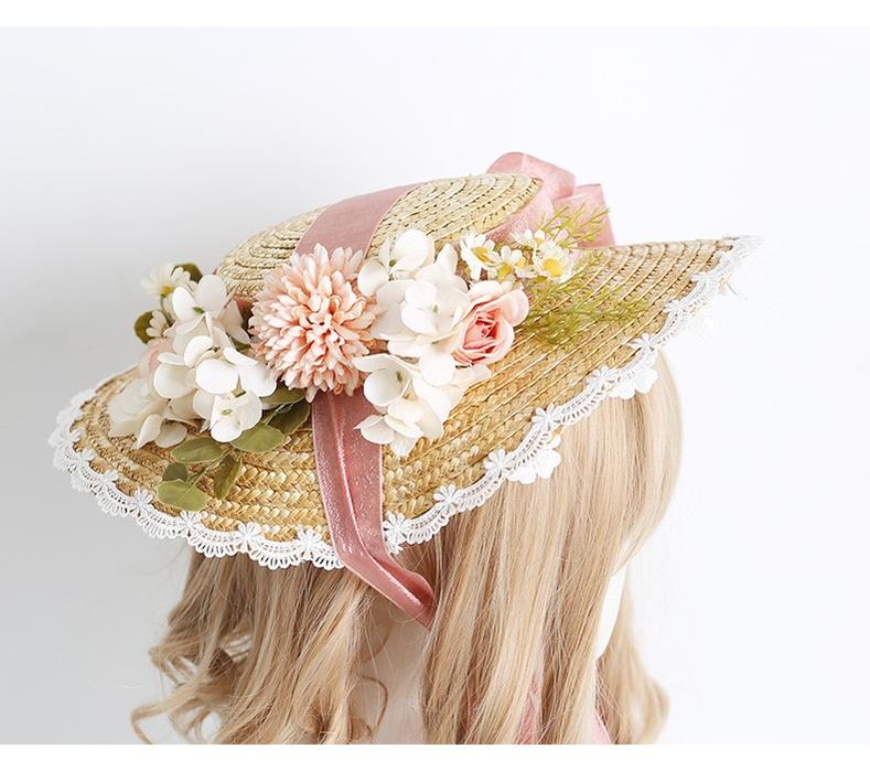 Xiaogui Flower Bow Lace Lolita Sunhat - image 9