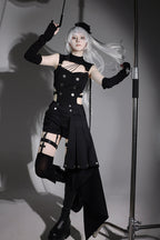 Masquerade Phantom Thief - Cut-Out Gothic Ouji Lolita Shorts Set - image 8