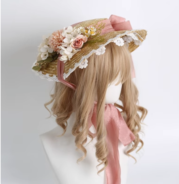 Xiaogui Flower Bow Lace Lolita Sunhat - image 11