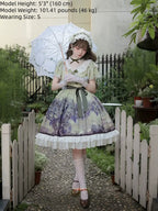 Grape Manor - Back Zipper Classic Lolita OP Dress, Bunny and Grape Print - image 5