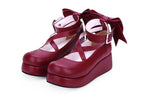 Daily Lolita Leather Shoes Platform Medium Heel Big Bow Shoe - image 9