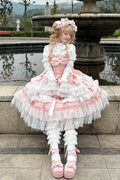 Pink Multi-Layered Sweet Plus Size Princess Lolita JSK Dress Set - image 1