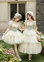 Sea Salt Soda - Classic Lolita Adjustable Corset JSK Dress, Tiered Tulle Hem - image 1