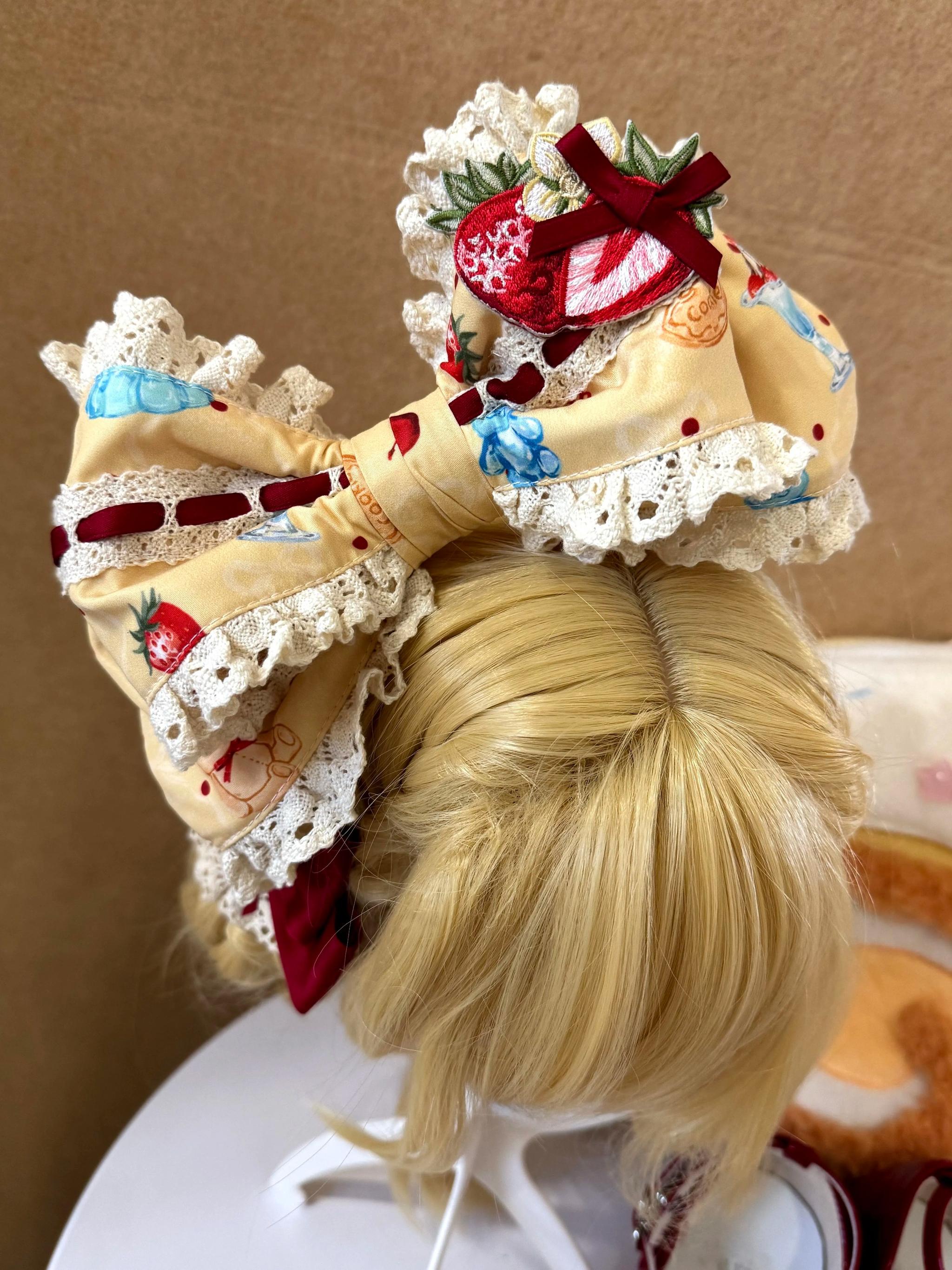 Showa Dessert Showcase - Kawaii Lolita JSK/Salopette Dress Suit, Pudding-Inspired - image 43