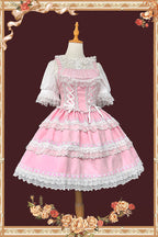 Doll in the Mirror - Square Collar Sleeveless Ruffled Lace-Up Sweet Lolita JSK Dress - image 6