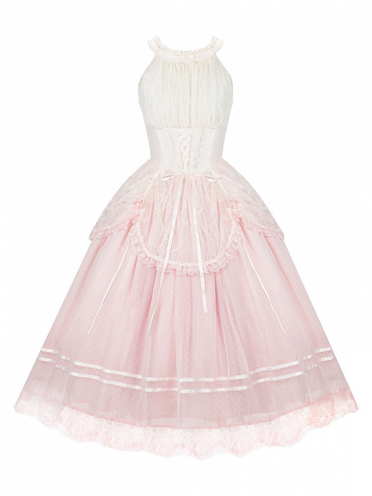 Pink Classic Gradient Lolita JSK Set with Cardigan and Hair Accessories - image 8
