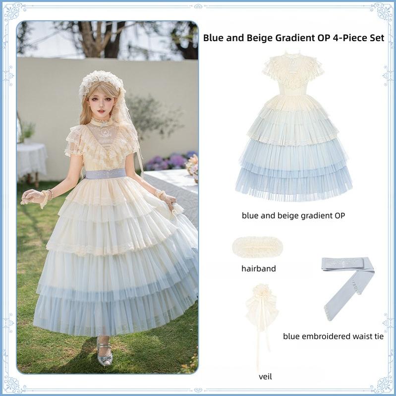 True Vow Embroidered Classic Lolita Dress with Layered Gradient Hem and Accessories - image 20