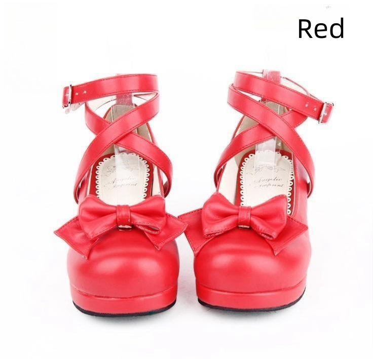 Sweet Lolita Shoes Round Toe Middle Heel - image 8