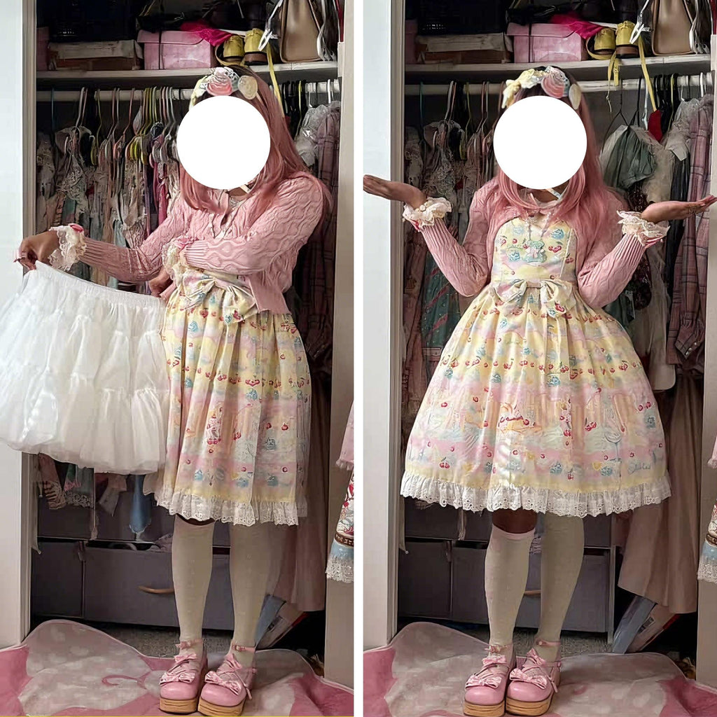 High-Volume White Puffy Lolita Petticoat, 17.7" (45 CM), Cotton Lining - image 6