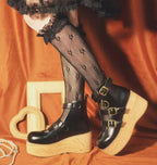 Retro Lolita Platform Shoes Round Toe Thick Sole - image 1