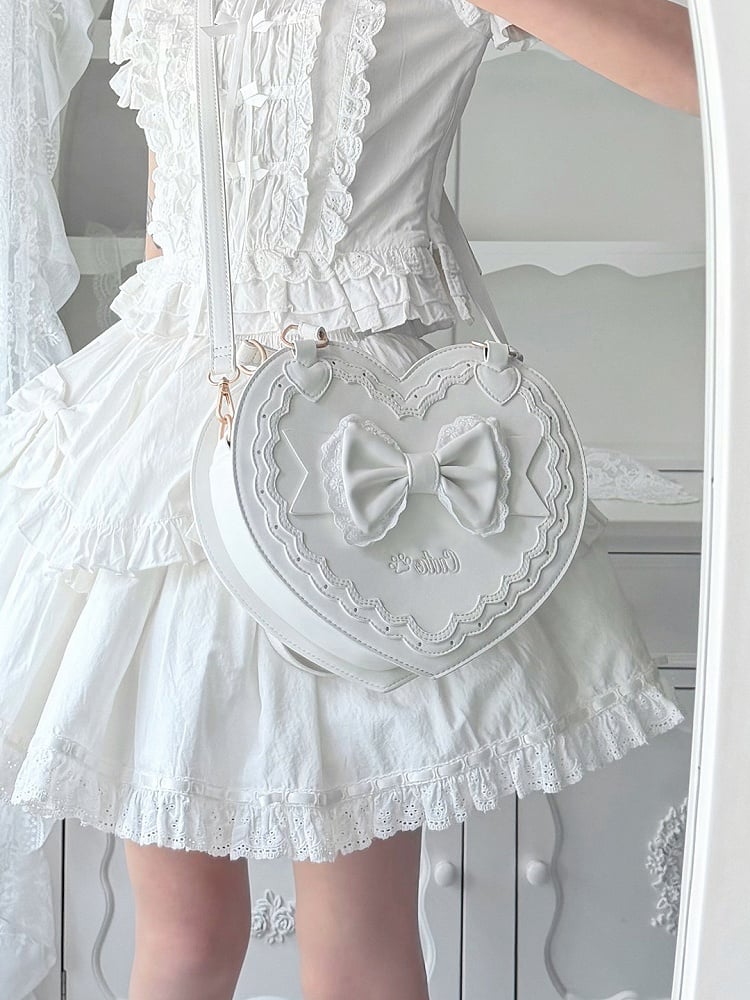 Lolita Heart-Shaped Bag with Butterfly Bow Detail - 4 Colors - image 4
