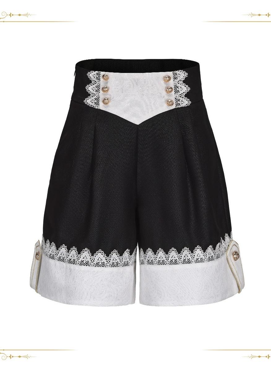Immortal Fatima's Secret - Ouji Lolita Shorts, Black & Vintage Prince Style - image 1